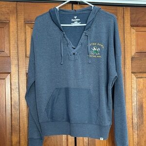 Fanatics Notre Dame Lace-Up Hoodie - Navy